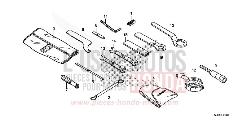 TOOLS for CBR600RR ABS VIBRANT ORANGE (YR250) from 2013